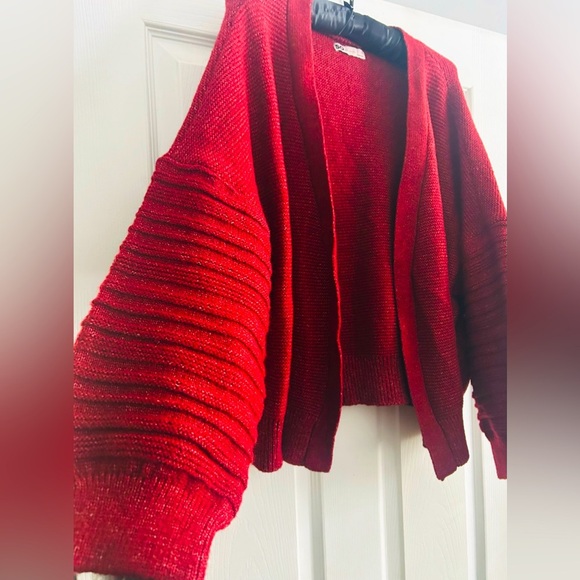 Sonoma Good for Life women’s Small burgundy oversized Lantern sleeve cardigan - Picture 3 of 5